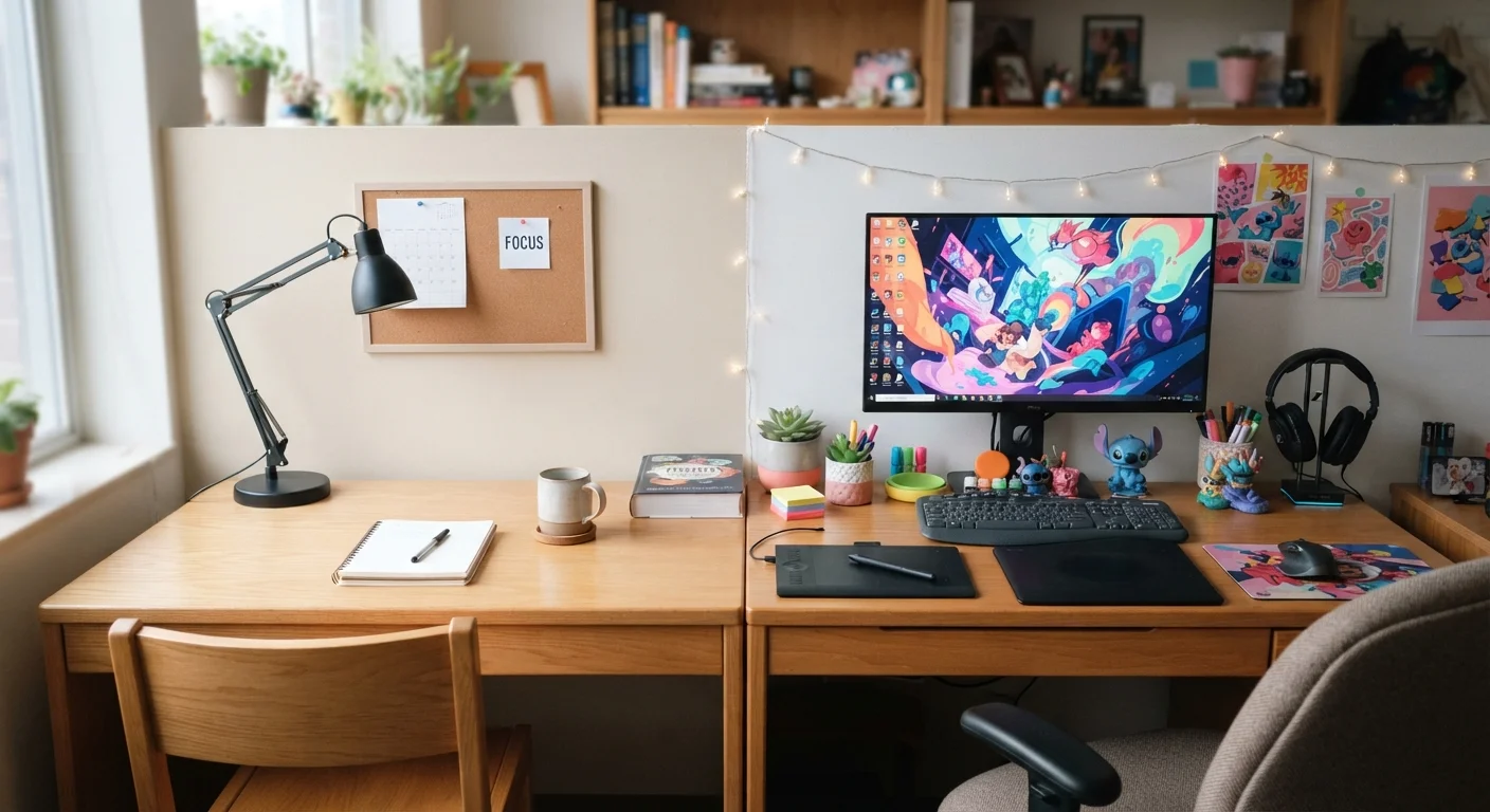 Desk Setup for Studying vs. Desk Setup for Everything Else